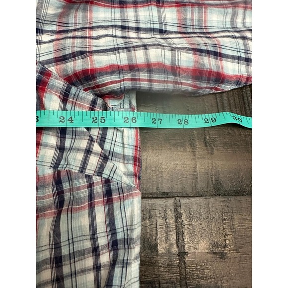 Ariat Shirt Womens 2X Red Blue Plaid Western Pearl Snap Long Sleeve Cowboy - Picture 4 of 9